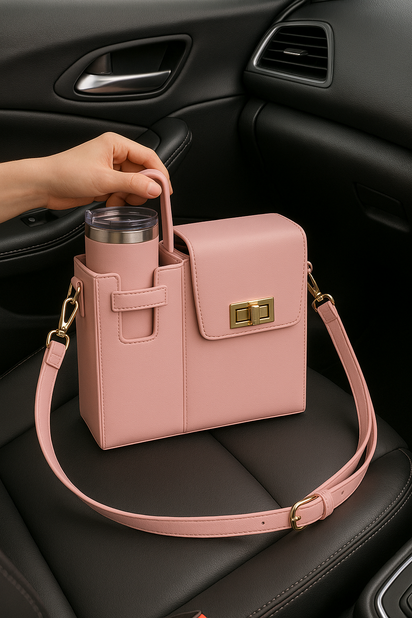 Pink Crossbody Cup Holder Bag