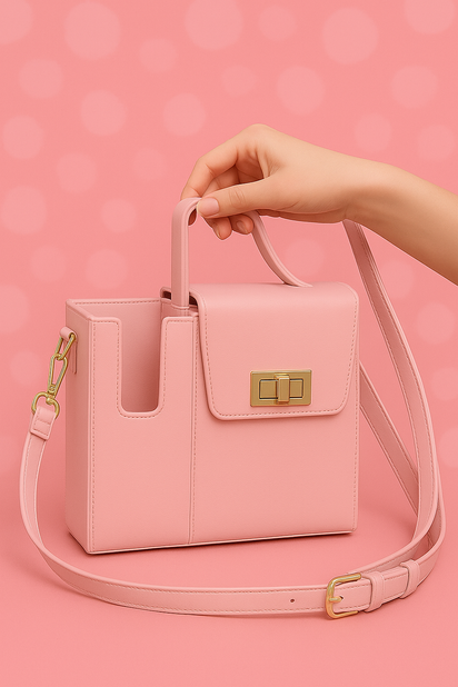 Pink Crossbody Cup Holder Bag