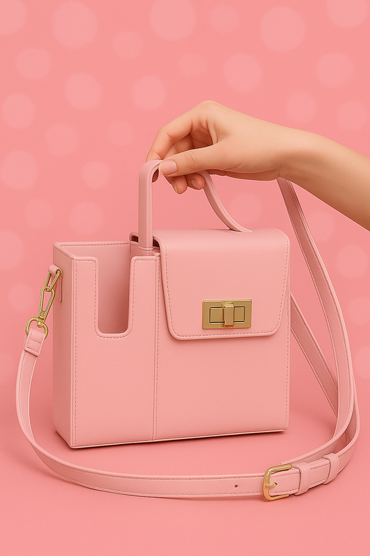 Pink Crossbody Cup Holder Bag